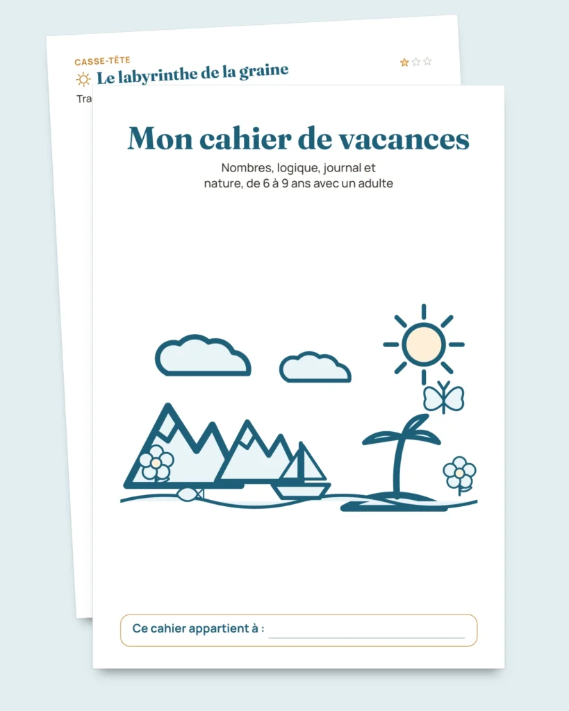 Mon cahier de vacances — nombres, logique, journal et nature, 6-9 ans (PDF à imprimer et version tablette)