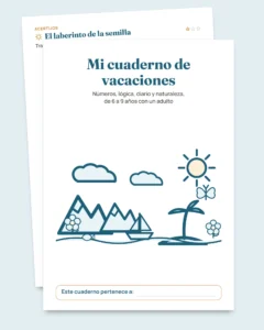 Mi cuaderno de vacaciones — números, lógica, diario y naturaleza, 6-9 años (PDF para imprimir y versión para tableta)