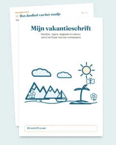 Mijn vakantieschrift — getallen, logica, dagboek en natuur, 6-9 jaar (pdf om te printen en tabletversie)