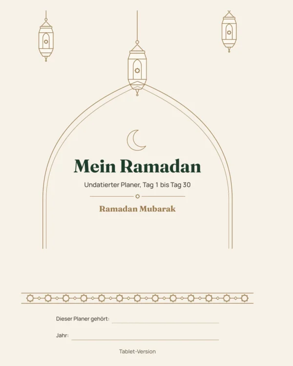 Mein Ramadan — Undatierter Planer für 30 Tage