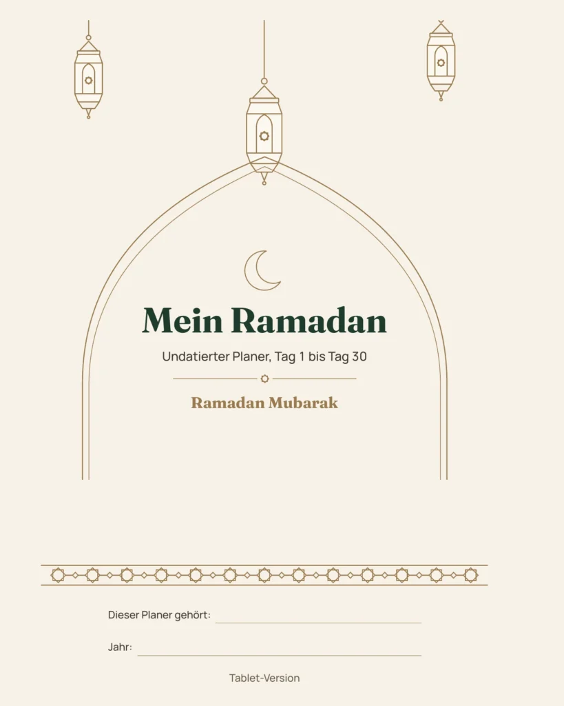 Mein Ramadan — Undatierter Planer für 30 Tage