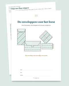 De enveloppen voor het feest — 4 sjablonen om af te drukken en te vouwen zonder lijm, met kaartjes en labels (PDF A4 en Letter)