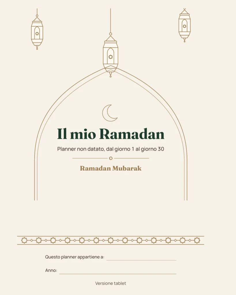 Il mio Ramadan — Planner non datato, 30 giorni