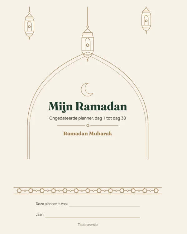 Mijn Ramadan — Ongedateerde planner voor 30 dagen