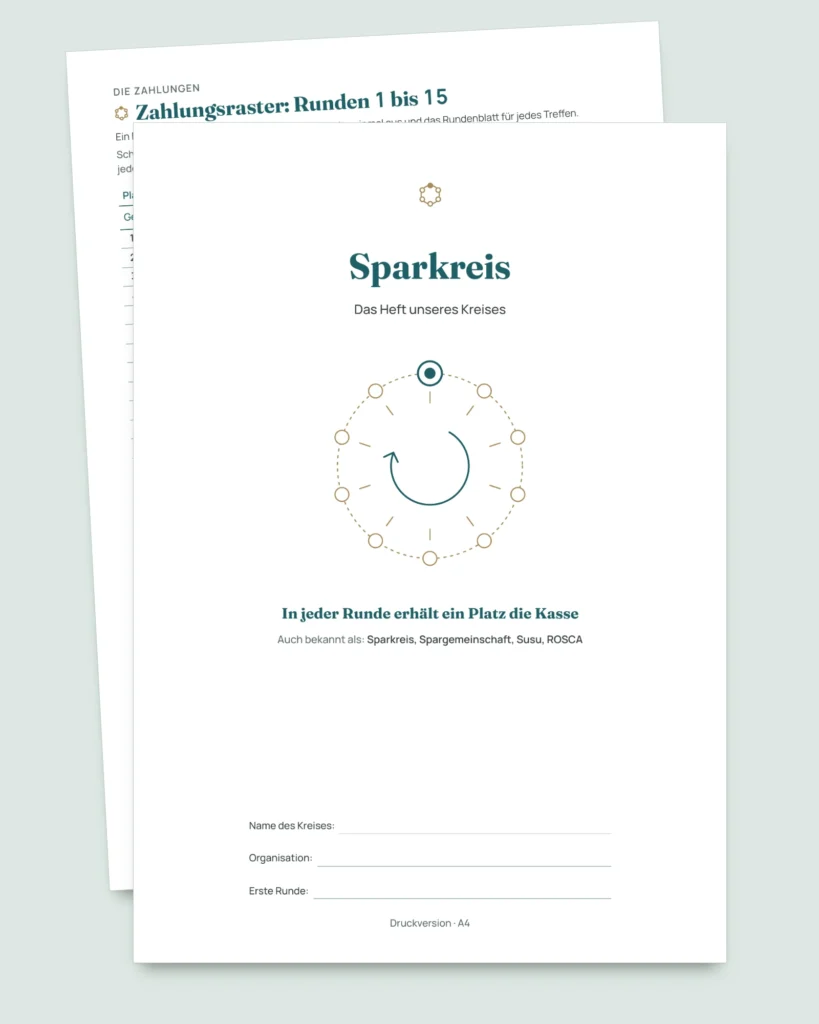 Sparkreis — das Register Ihres Kreises unter Vertrauten: Tabelle und PDF-Heft (kompatibel mit Excel, Google Sheets und LibreOffice)