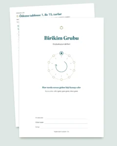 Birikim Grubu — altın günü ve para günü için güvene dayalı kayıt: tablo ve PDF defter (Excel, Google Sheets ve LibreOffice ile uyumlu)