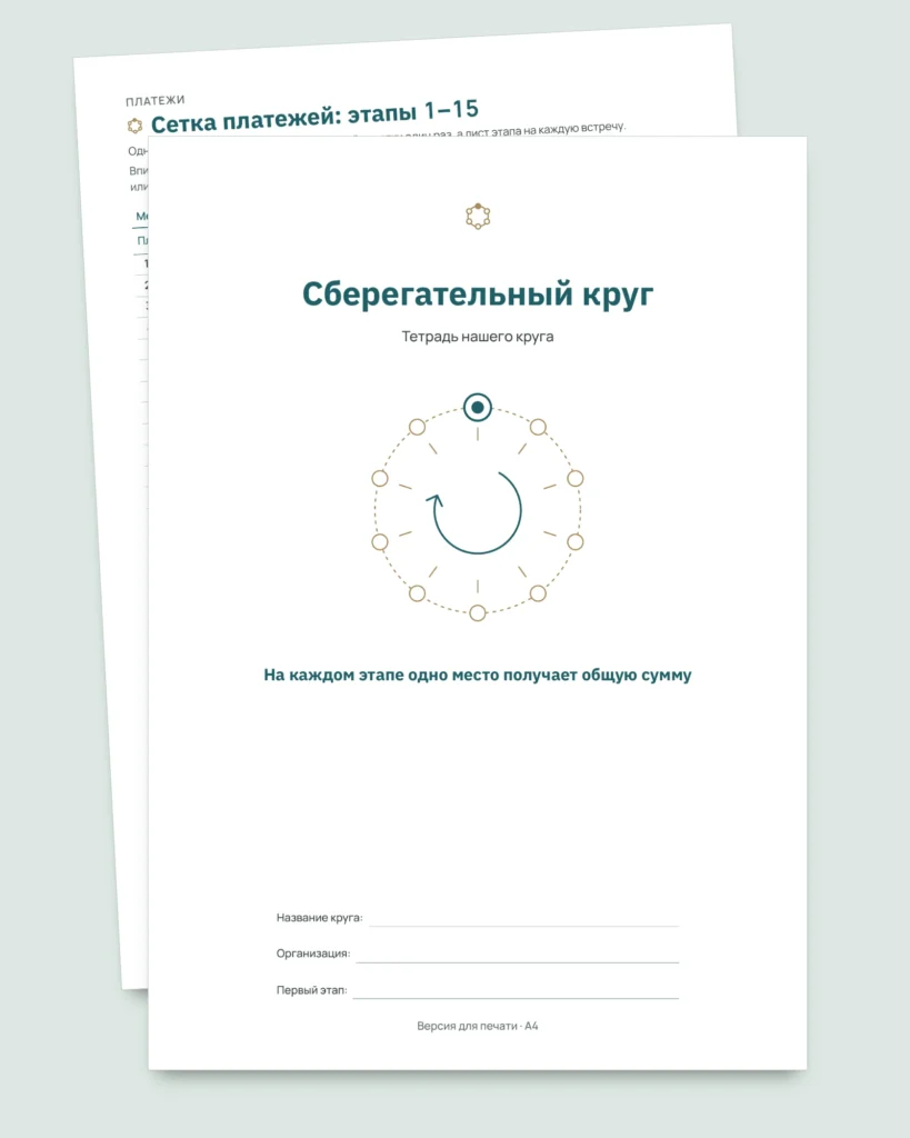 Сберегательный круг — реестр вашего круга среди близких: таблица и PDF-тетрадь (совместима с Excel, Google Sheets и LibreOffice)