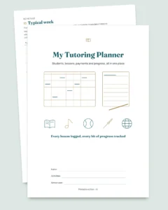 Private Lessons Tracker — workbook for students, lessons and payments + printable PDF notebook (Excel, Google Sheets and LibreOffice)