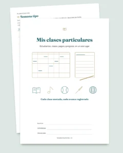 Control de clases particulares — plantilla Excel de estudiantes, clases y pagos + cuaderno PDF para imprimir (Excel, Google Sheets y LibreOffice)