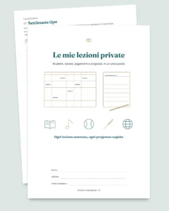 Lezioni private e ripetizioni — cartella di lavoro per lezioni, pagamenti e progressi + quaderno PDF da stampare (Excel, Google Sheets e LibreOffice)