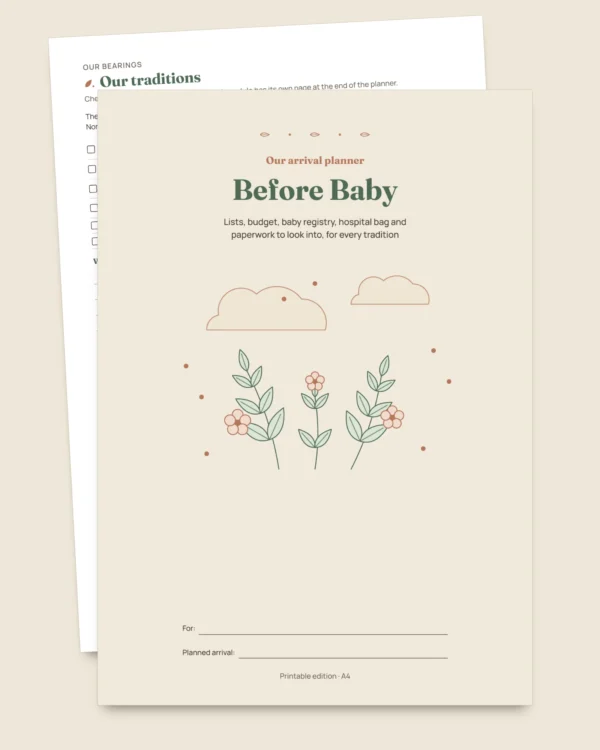 Before Baby — printable arrival planner and budget workbook, whatever your tradition