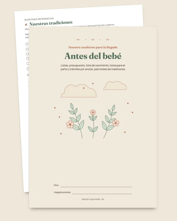 Antes del bebé — cuaderno para la llegada en PDF y hoja de cálculo de presupuesto, sea cual sea su tradición