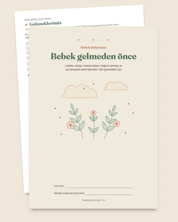 Bebek gelmeden önce — yazdırılabilir bebek defteri ve bütçe tablosu, geleneğiniz ne olursa olsun