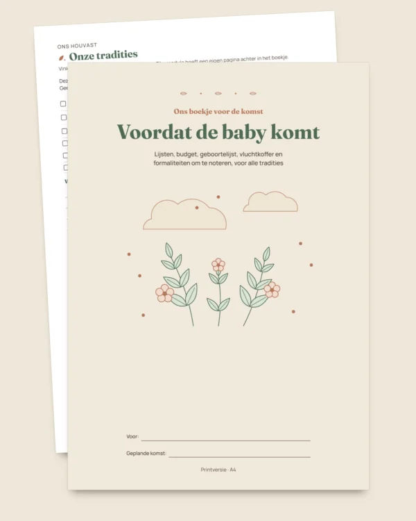 Voordat de baby komt — printbaar boekje voor de komst en budgetrekenblad, welke traditie u ook volgt