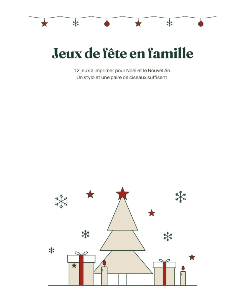Jeux de fête en famille — 12 jeux à imprimer pour Noël et le Nouvel An