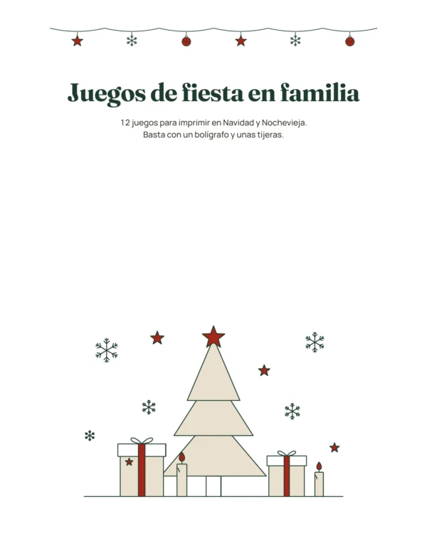 Juegos de fiesta en familia — 12 juegos para imprimir en Navidad y Nochevieja