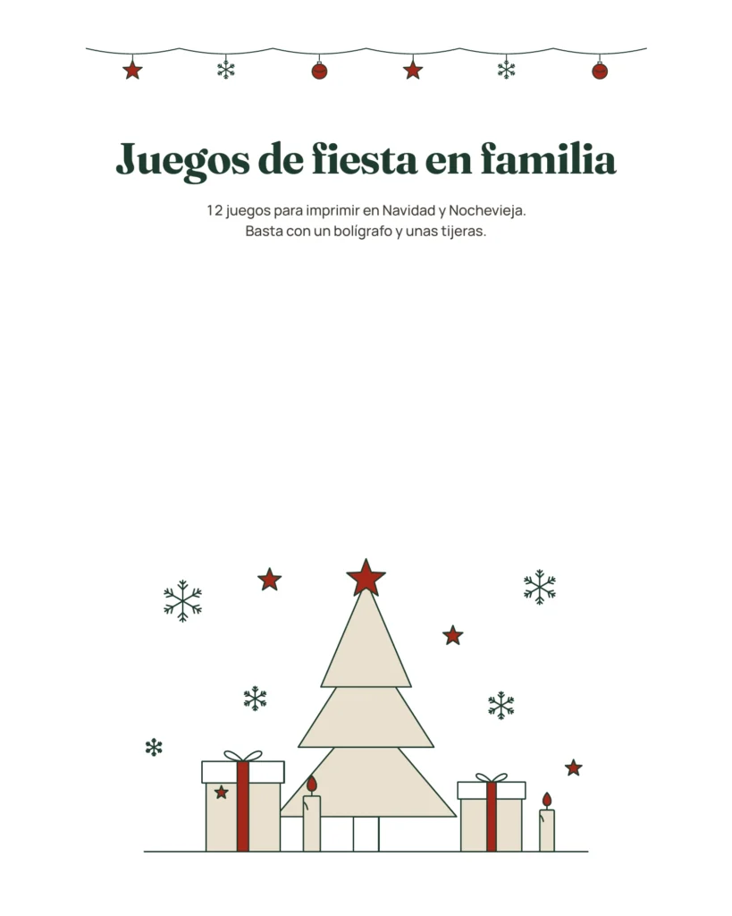 Juegos de fiesta en familia — 12 juegos para imprimir en Navidad y Nochevieja