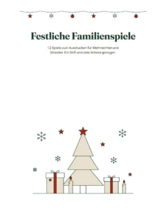 Festliche Familienspiele — 12 Spiele zum Ausdrucken für Weihnachten und Silvester