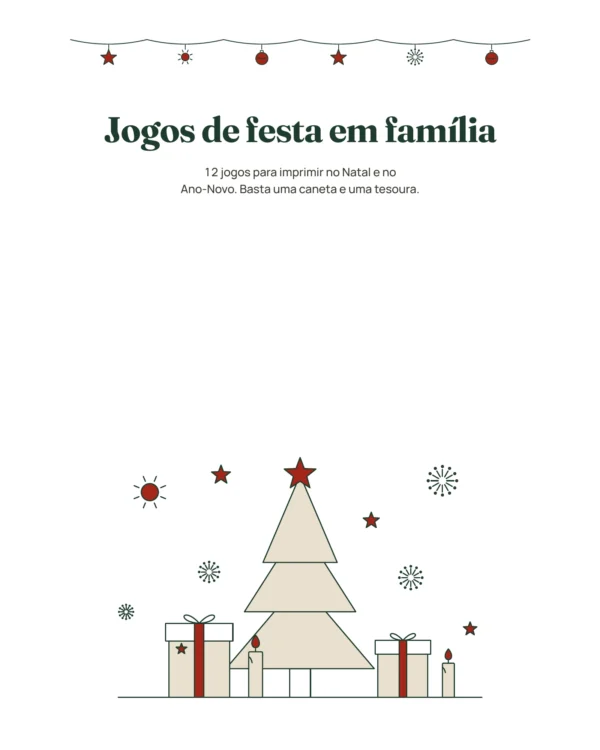 Jogos de festa em família — 12 jogos para imprimir no Natal e no Réveillon
