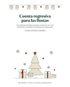 Cuenta regresiva para las fiestas — 24 tarjetas de actividades en familia para imprimir (calendario de Adviento)