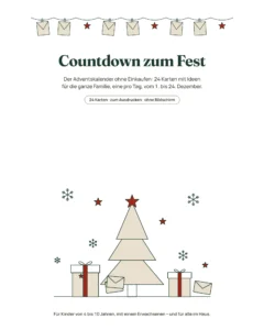 Countdown zum Fest — Adventskalender mit 24 Aktivitätskarten für die Familie zum Ausdrucken