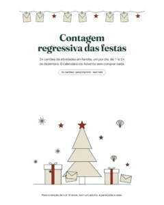 Contagem regressiva das festas — 24 cartões de atividades em família para imprimir (calendário do Advento, edição de verão)