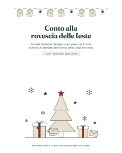 Conto alla rovescia delle feste — 24 carte di attività in famiglia da stampare (calendario dell'Avvento)