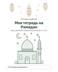 Моя тетрадь на Рамадан — игры, раскраски и добрые дела для детей 5–10 лет