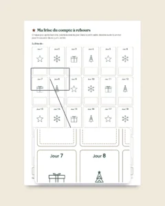 Compte à rebours des fêtes — 24 cartes d'activités en famille à imprimer (calendrier de l'Avent)