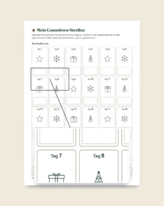 Countdown zum Fest — Adventskalender mit 24 Aktivitätskarten für die Familie zum Ausdrucken