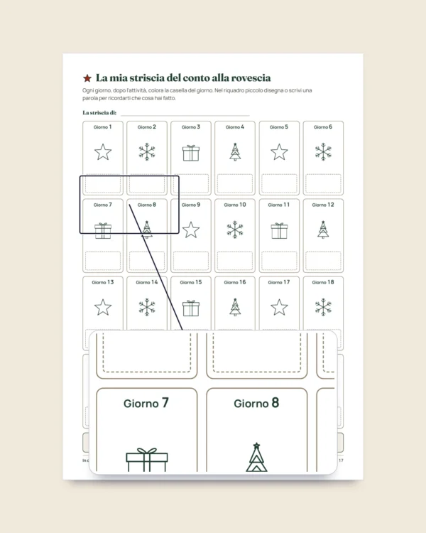 Conto alla rovescia delle feste — 24 carte di attività in famiglia da stampare (calendario dell'Avvento)