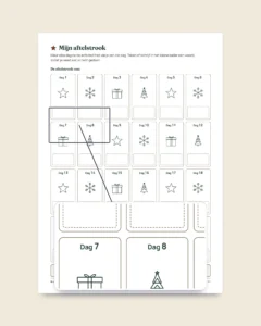 Aftellen naar de feestdagen — adventskalender met 24 activiteitenkaarten voor het gezin om te printen