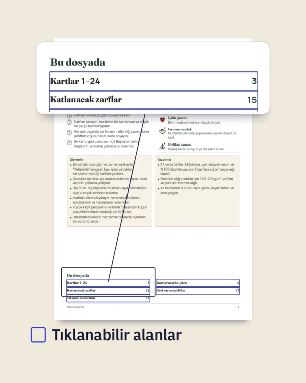 Yeni yıla geri sayım — aile için 24 etkinlik kartı, yazdırılabilir