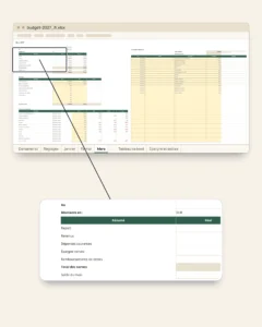 Budget 2027 — tableur Excel et Google Sheets, mois par mois, dans votre devise