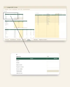 Budget 2027 — foglio Excel e Google Sheets, mese per mese, nella tua valuta