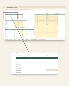 Bütçe 2027 — Excel ve Google E-Tablolar bütçe tablosu, ay ay, kendi para biriminizle