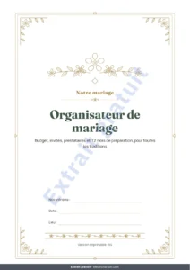 Organisateur de mariage — Organisateur de mariage — carnet PDF et classeur de budget, quelle que soit votre tradition