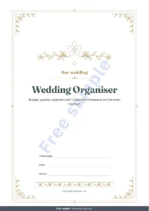 Wedding Organiser — Wedding Organiser — printable PDF planner and budget spreadsheet, whatever your tradition