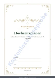 Hochzeitsplaner — Hochzeitsplaner — PDF zum Ausdrucken und Budget-Tabelle, für jede Tradition