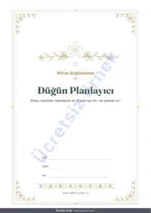 Düğün Planlayıcı — Düğün Planlayıcı — yazdırılabilir PDF defter ve hesap tablosu (Excel, Google Sheets ve LibreOffice ile uyumlu), geleneğiniz ne olursa olsun