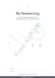 My Session Log — My Session Log — 12-week journal for walking, running and gym sessions, printable PDF
