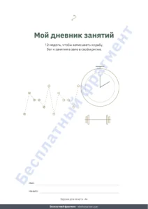 Мой дневник занятий — Мой дневник занятий — дневник тренировок на 12 недель (ходьба, бег, зал), PDF для печати