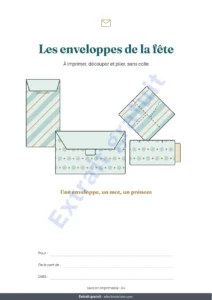 Les enveloppes de la fête — Les enveloppes de la fête — 4 gabarits à imprimer et plier sans colle, cartes et étiquettes (PDF A4 et Letter)