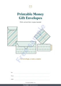 Printable Money Gift Envelopes — Printable Money Gift Envelopes — 4 no-glue fold templates with slip-in cards and name labels (PDF, A4 and US Letter)