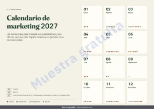 Calendario de marketing 2027 — Calendario de marketing 2027 — fechas por país e ideas de publicación, PDF + hoja de cálculo + agenda
