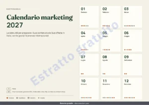 Calendario marketing 2027 — Calendario marketing 2027 — ricorrenze in Italia e idee per i post, PDF + foglio di calcolo + agenda