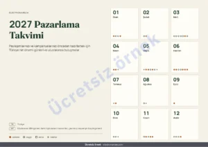 2027 Pazarlama Takvimi — 2027 Pazarlama Takvimi — Türkiye&rsquo;nin özel günleri ve paylaşım fikirleri, PDF + tablo + ajanda dosyası