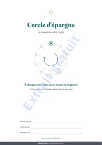 Cercle d'épargne — Cercle d&rsquo;épargne — le registre de votre tontine entre proches : classeur et carnet PDF (compatible Excel, Google Sheets et LibreOffice)