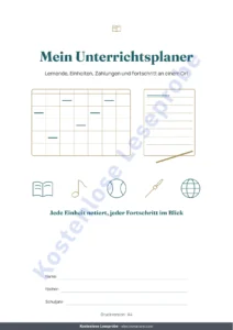 Mein Unterrichtsplaner — Privatunterricht & Nachhilfe — Arbeitsmappe für Lernende, Einheiten und Zahlungen + PDF-Heft zum Ausdrucken (Excel, Google Sheets und LibreOffice)
