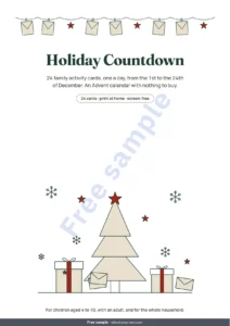 Holiday Countdown — Holiday Countdown — 24 Printable Family Activity Cards (Advent Calendar)